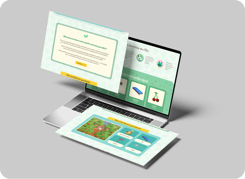Site sur ordinateur et portable