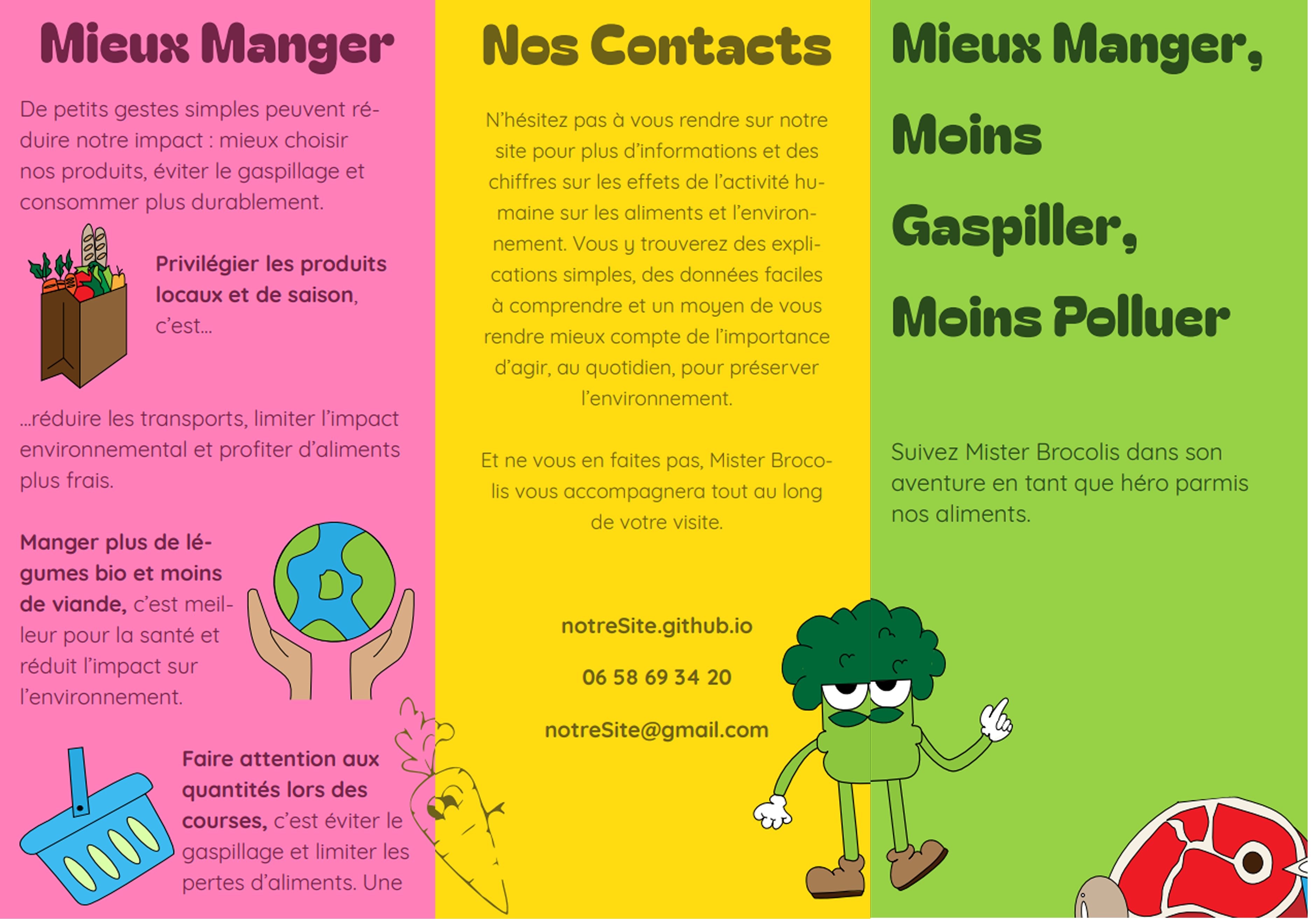 Page Nos produits et Notre histoire