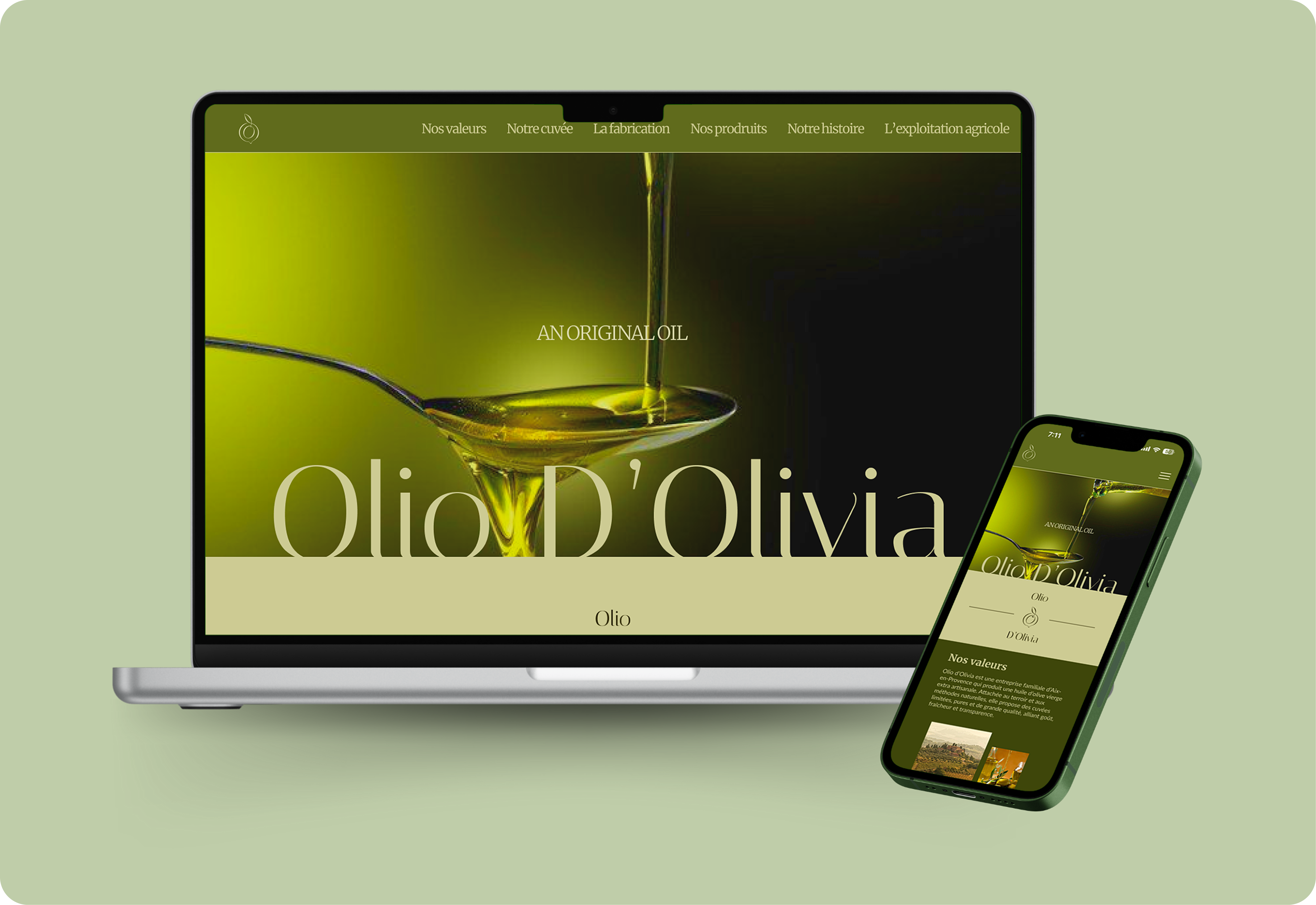 Site sur ordinateur et portable